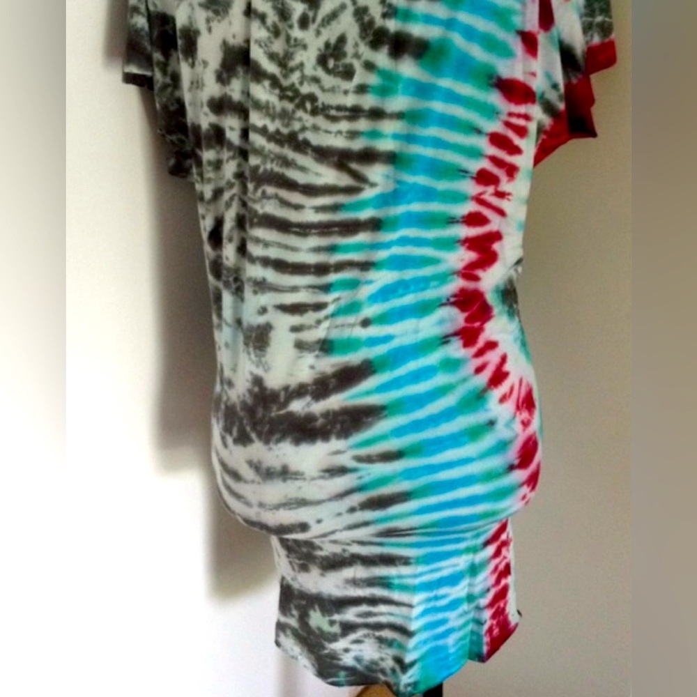 Fabulous Tie Dye Short Sleeve Special Mini Dress